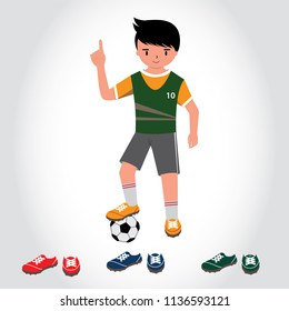 Footballer character constructor. Flat vector clipart isolated illustration. Soccer sport athletes