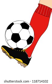 A Footballer during training