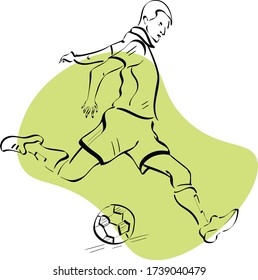 footballer, football , sport, vector isolated design illustration. Concept for logo, icon, print 