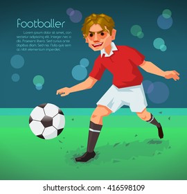 Footballer, Info-graphic vector illustration.