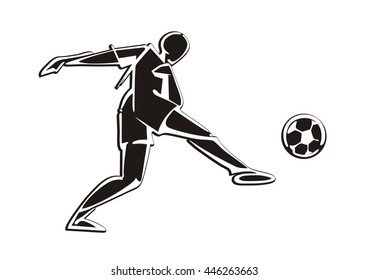 footballer, the man who plays with a ball at soccer match