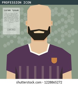 Footballer profession icon.vector illustration