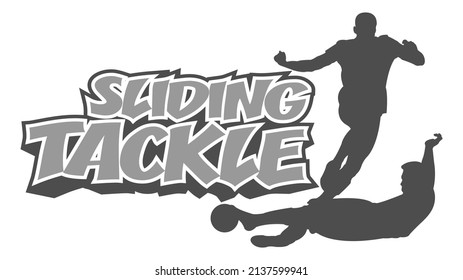 Footballer sliding tackle silhouette art