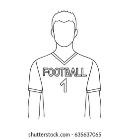 Footballer.Professions single icon in outline style vector symbol stock illustration web.