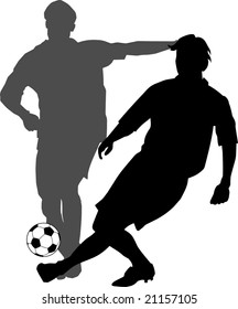 Footballers dribbling
