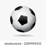 Footballl ball isolated on white background. Vector realistic 3d illustration