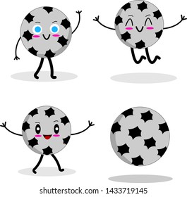 footballs set of cartoon characters on a white background friendly and amusing with bewitching smiles sport concept