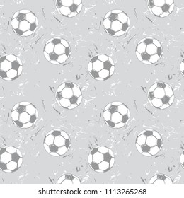 Footballs sweamless pattern. Watercolor illustration. Sports background.