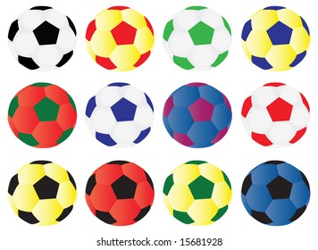 footballs vector set