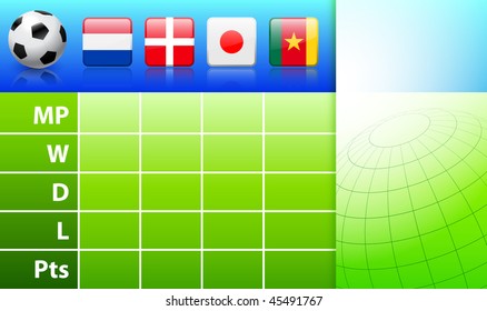 Football/soccer 2010  Group E  Original Vector Illustration EPS10