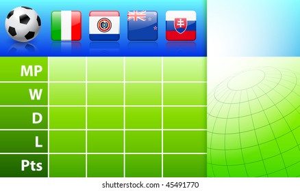 Football/soccer 2010  Group F  Original Vector Illustration EPS10