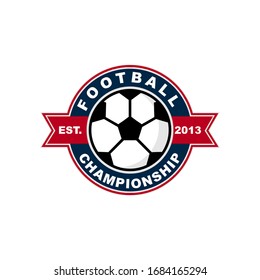 Football,soccer Logo Design Badge Championship Ball Vector Colorful