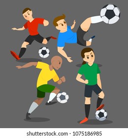 Set Characters Soccer Player Vector Illustration Stock Vector Royalty set-characters-soccer-player-vector-illustration-stock-vector-royalty
