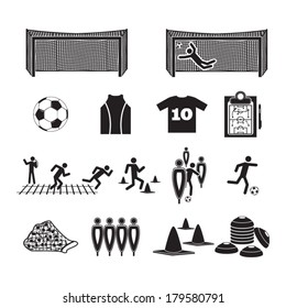 Football/Soccer training icons set
