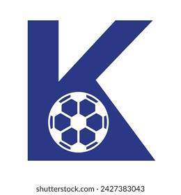 Footboll Logo combine with letter K vector template