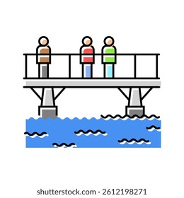 footbridge bridge color icon vector. footbridge bridge sign. isolated symbol illustration