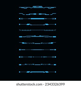 Footer Elements Set For UI Inforgraphic Vector. futuristic Cyber ​​Hologram Bar Future Shape Illustration,