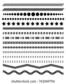 footer lines set, page dividers design vector 