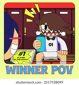 Footie Frivy Soccer Winner Mascot Character and Illustration