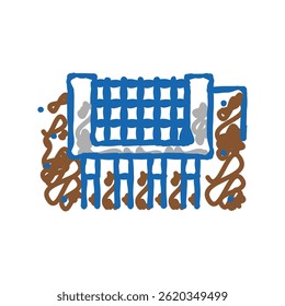 footing reinforcement doodle icon sketch vector. footing reinforcement sign. isolated symbol illustration