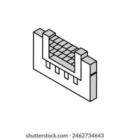 footing reinforcement isometric icon vector. footing reinforcement sign. isolated symbol illustration