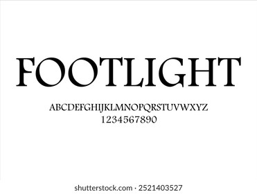 Fonte de luz de rodapé para logotipo e título. Tipo de vetor isolado