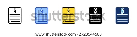 Footnote Law Icon Collection With Multiple Styles