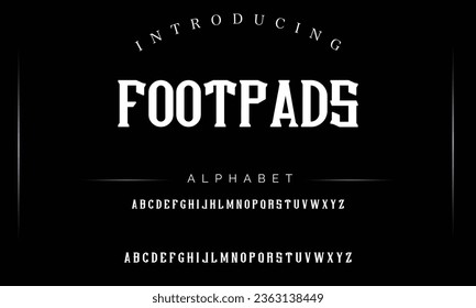 Footpads Sport Modern Italic Alphabet Font. Typography urban style fonts for technology, digital, movie logo design. vector illustration