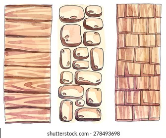 Footpath design. Watercolor sketch.