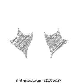 Footpath trail of duck bird steps sketch grey icon