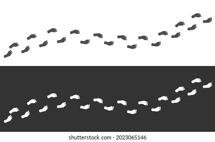 Wanderweg des Menschen. Schwarze Spuren des Menschen