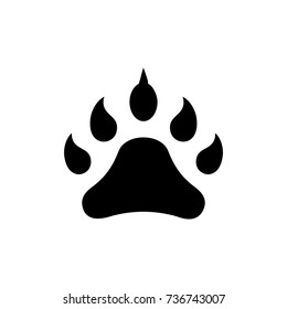 footprint animal icon, vector illustration, black sign on isolated background