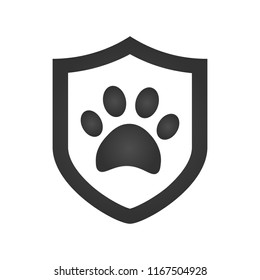 footprint of an animal in a shield icon. Element of nature protection icon for mobile concept and web apps. Isolated footprint of an animal in a shield icon can use for web on white background.