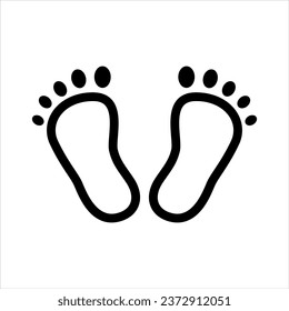 Footprint barefoot footstep vector icon