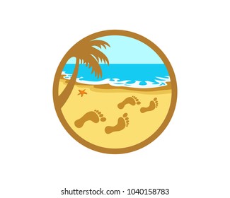 Footprint in beach