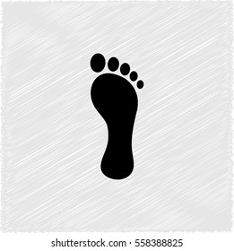 footprint -  black vector icon