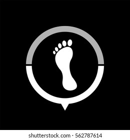 footprint  - black vector icon