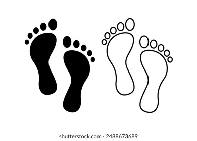 Footprint black and white flat vector icon design