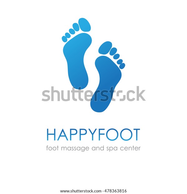 Footprint Blue Colors Foot Logo Healthcare Stock Image Download Now