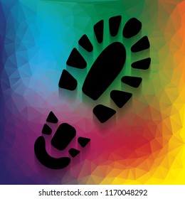 Footprint boot sign. Vector. Flat style black icon on white.