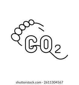 footprint carbon line icon vector. footprint carbon sign. isolated contour symbol black illustration