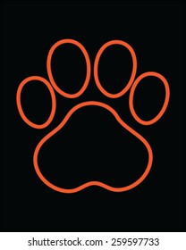 Footprint of cat, vector illustration