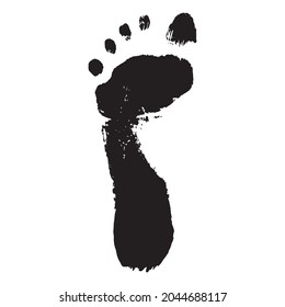 Footprint of child. Imprint of boy foot, texture. Vector illustration