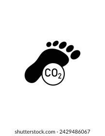 footprint with co2 icon, vector best flat icon.