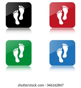 footprint  - color vector icon  with shadow