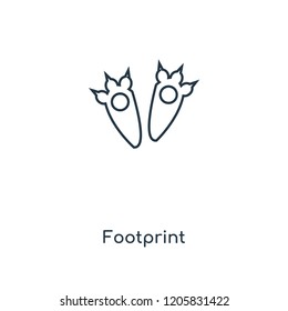 Footprint concept line icon. Linear Footprint concept outline symbol design. This simple element illustration can be used for web and mobile UI/UX.