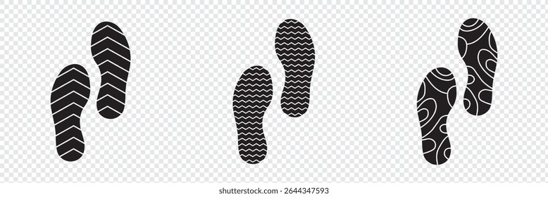 Footprint. Different human footprints. Vector