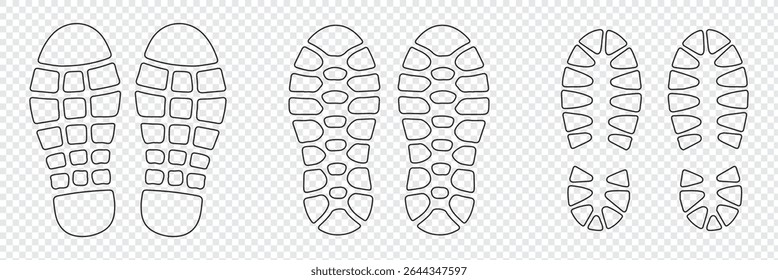 Footprint. Different human footprints. Vector
