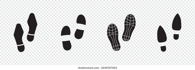 Footprint. Different human footprints. Vector