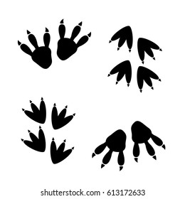 Footprint of dinosaur, vector illustration vector